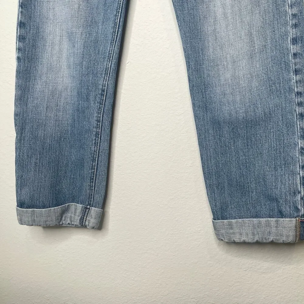 Abercrombie Girls Distressed Cuffed Capri Jeans Size 16 Blue Denim Pocket Detail